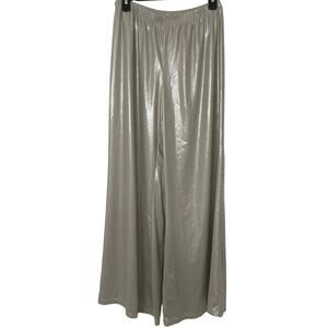 S. Levine Taupe Shimmer Wide Leg Palazzo Pants Medium Made in USA NWT
Evening